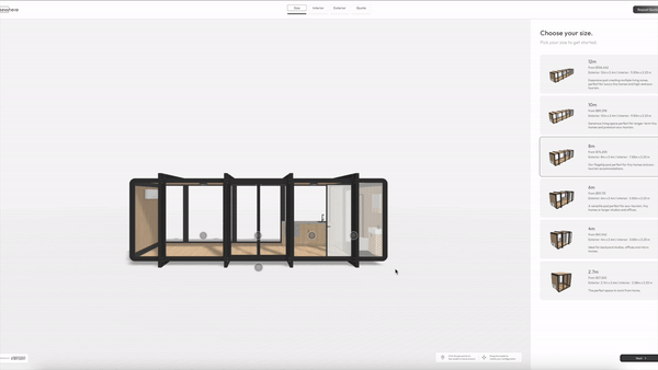 Preview of the Elsewhere Pod 3d customisation tool.