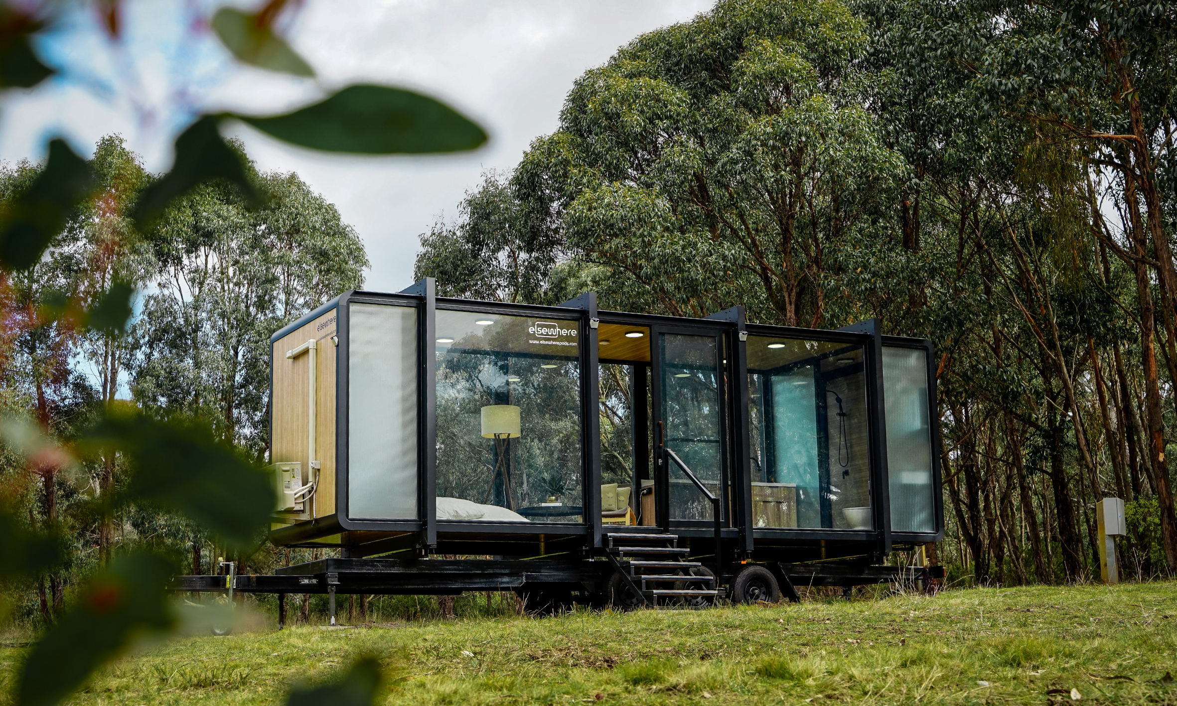 Modular Pod on Trailer used as an airbnb tiny home